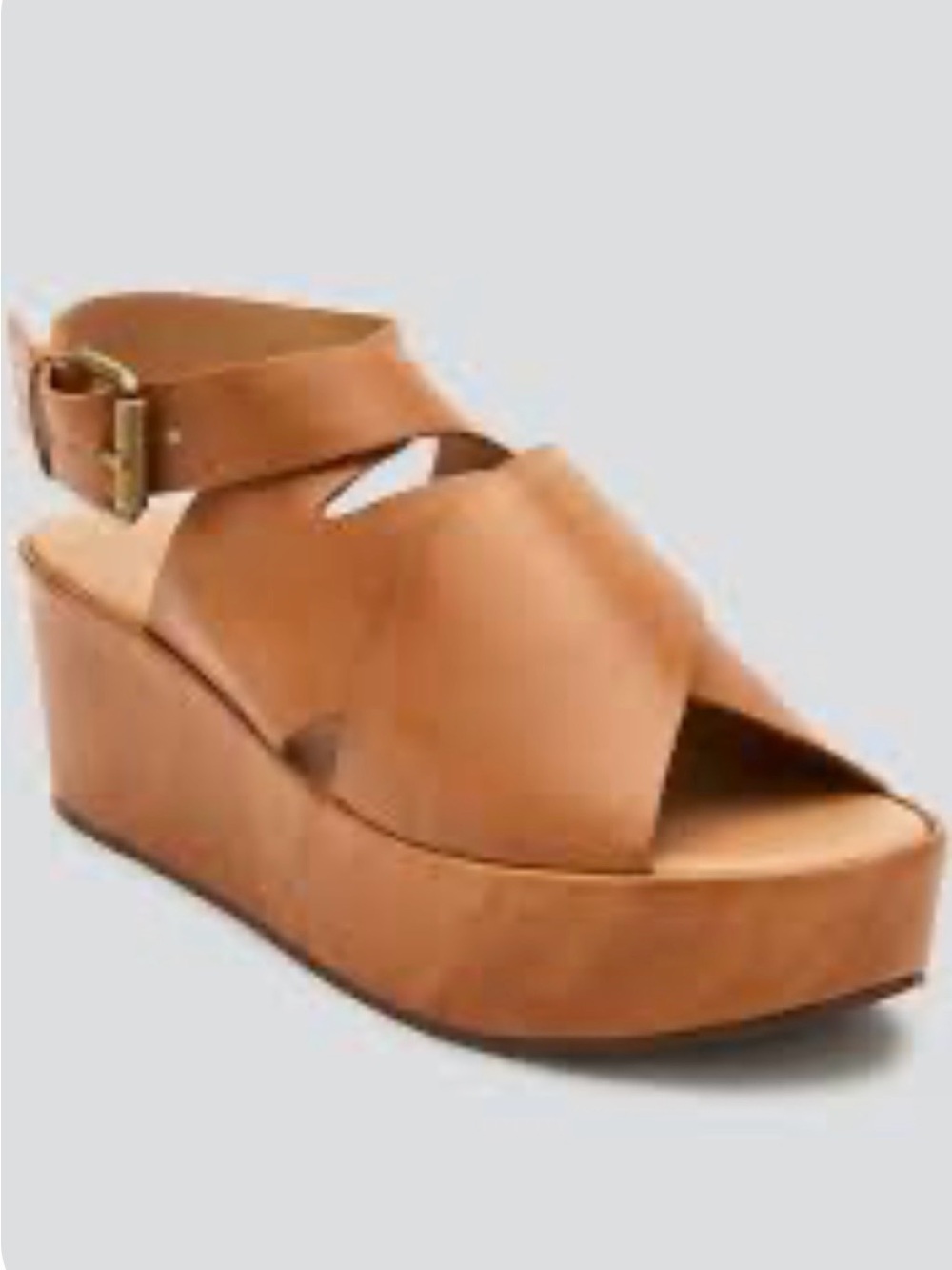 Matisse Tan Platform Crossover Sandal with Ankle Buckle Size 8